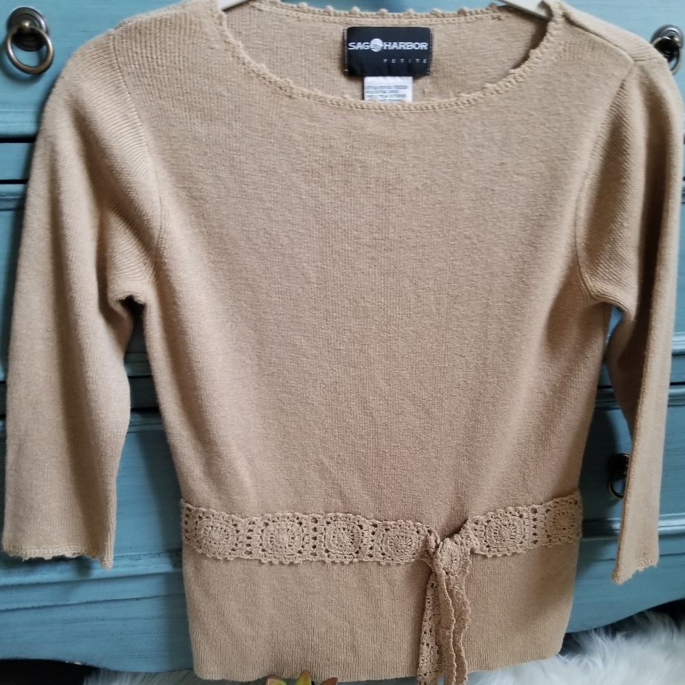 SAG HARBOR SWEATER WITH LACE BELT